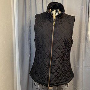 Adrienne Vittadini Black Quilted Vest